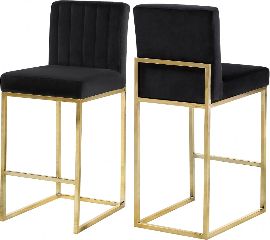 Tabouret de comptoir en velours Giselle