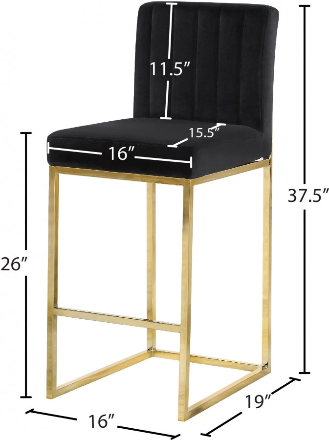Tabouret de comptoir en velours Giselle