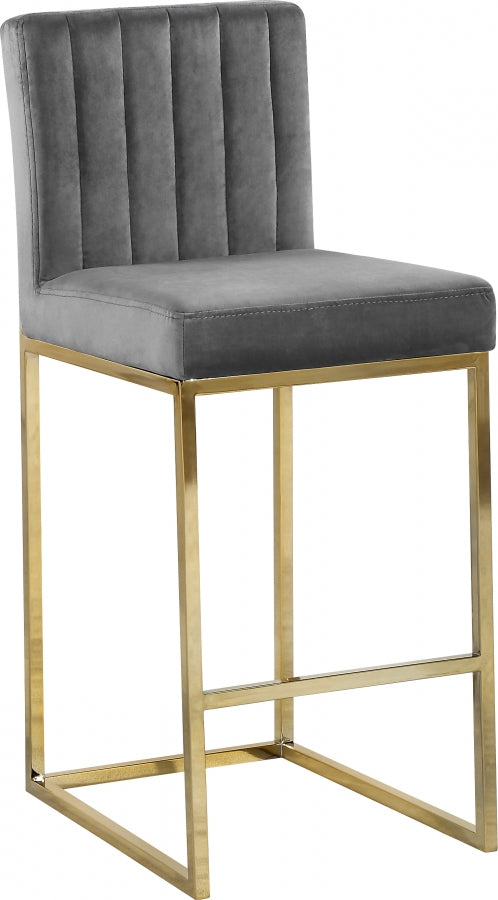 Tabouret de comptoir en velours Giselle