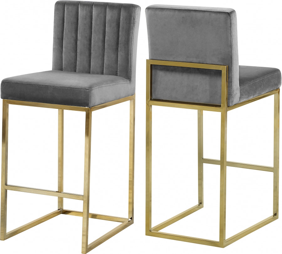 Tabouret de comptoir en velours Giselle