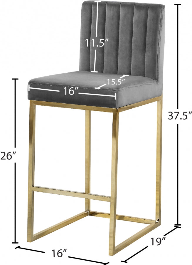 Tabouret de comptoir en velours Giselle