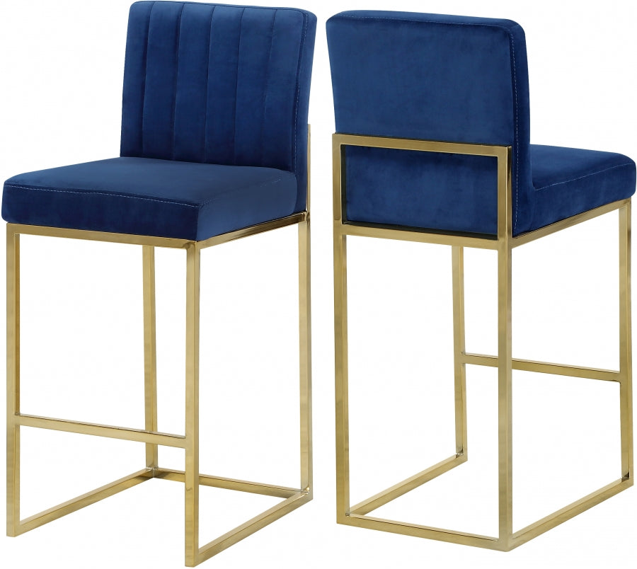 Tabouret de comptoir en velours Giselle