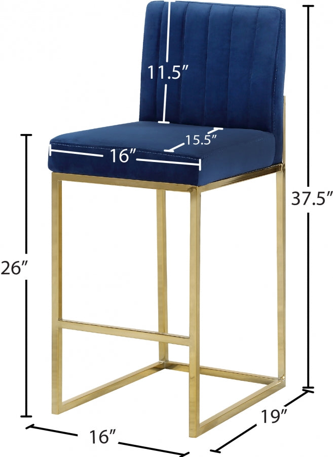 Tabouret de comptoir en velours Giselle