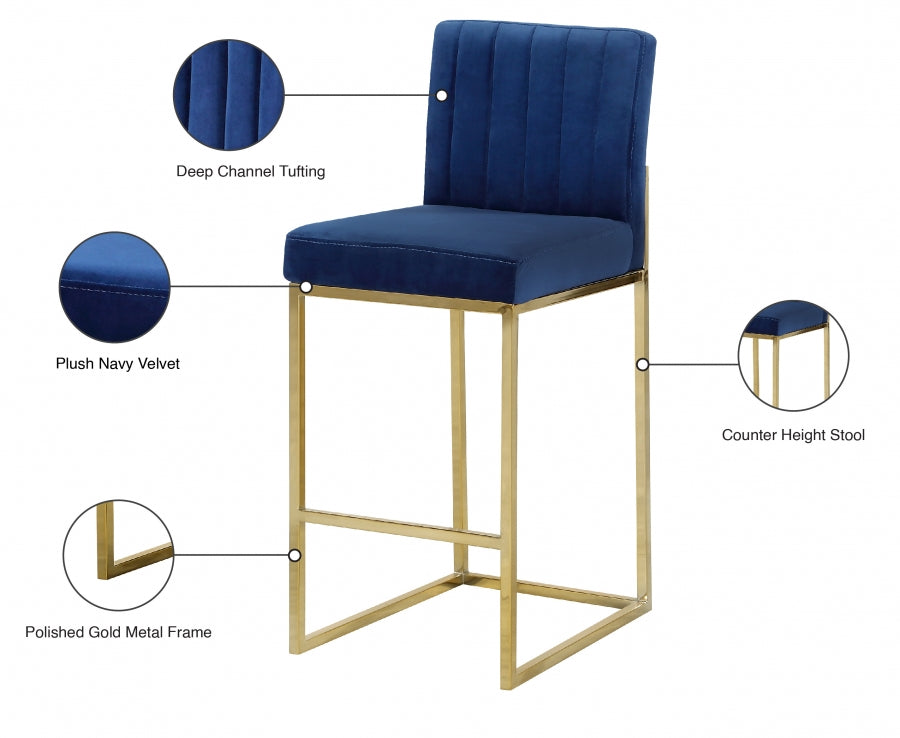 Tabouret de comptoir en velours Giselle