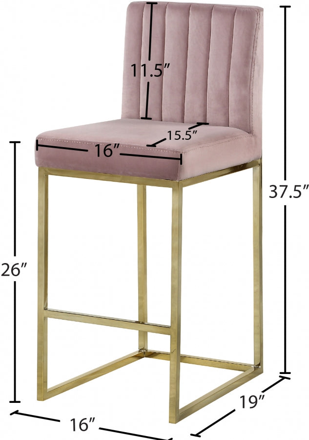 Tabouret de comptoir en velours Giselle