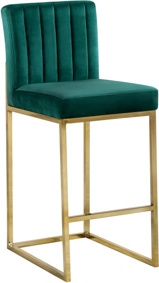 Tabouret de comptoir en velours Giselle