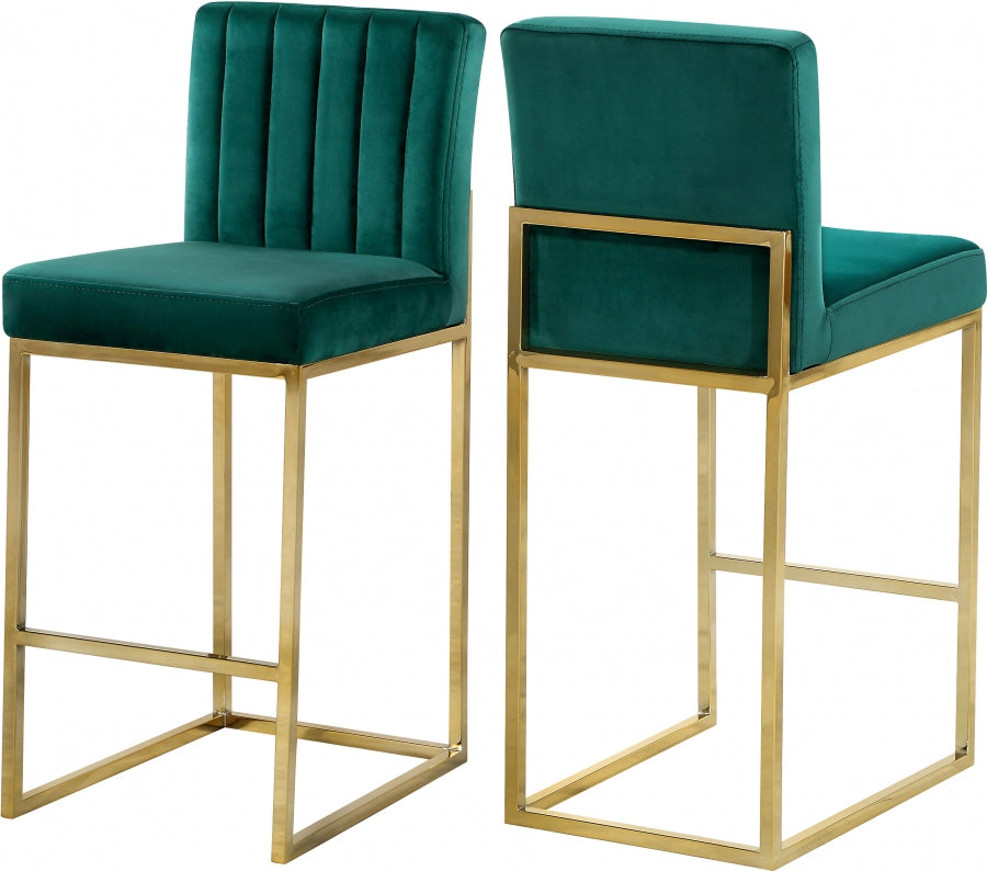 Tabouret de comptoir en velours Giselle