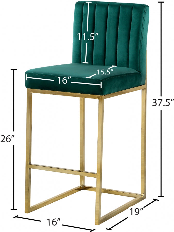 Tabouret de comptoir en velours Giselle
