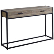 TABLE D'APPOINT - 48"L / TAUPE FONCE / CONSOLE D'ENTREE NOIRE 