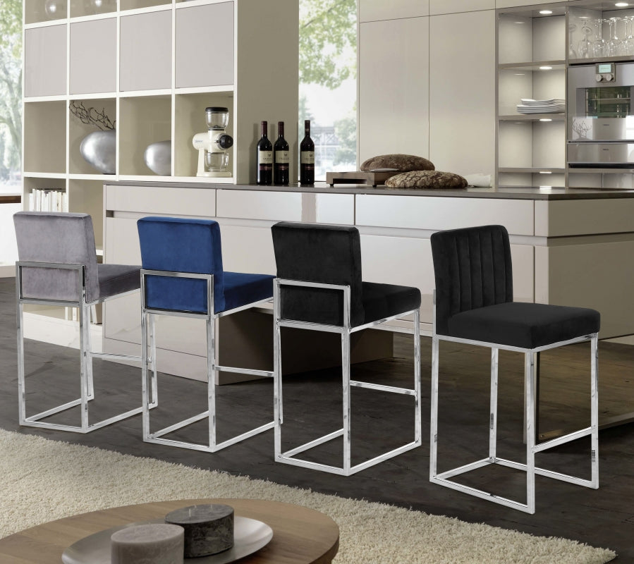 Tabouret de comptoir en velours Giselle