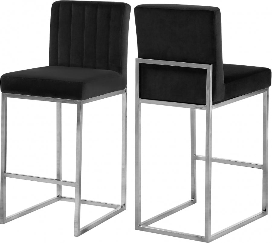 Tabouret de comptoir en velours Giselle