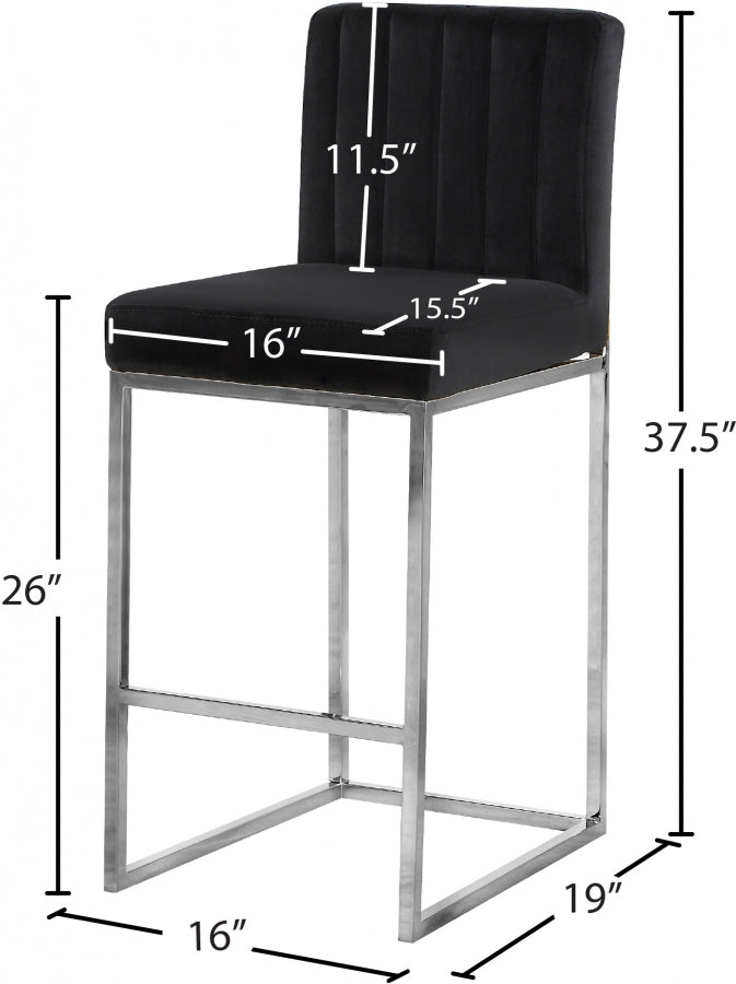 Tabouret de comptoir en velours Giselle