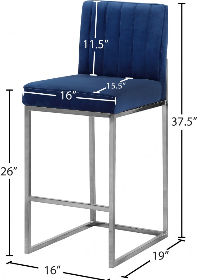 Tabouret de comptoir en velours Giselle