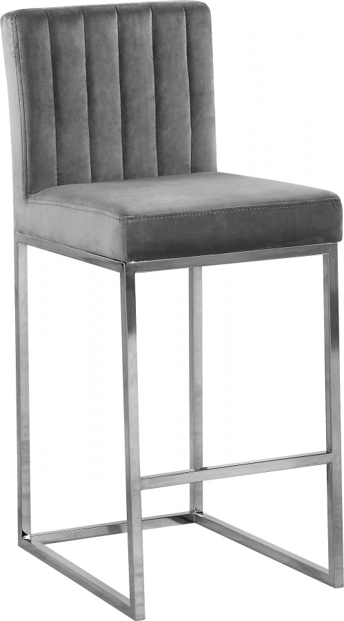 Tabouret de comptoir en velours Giselle