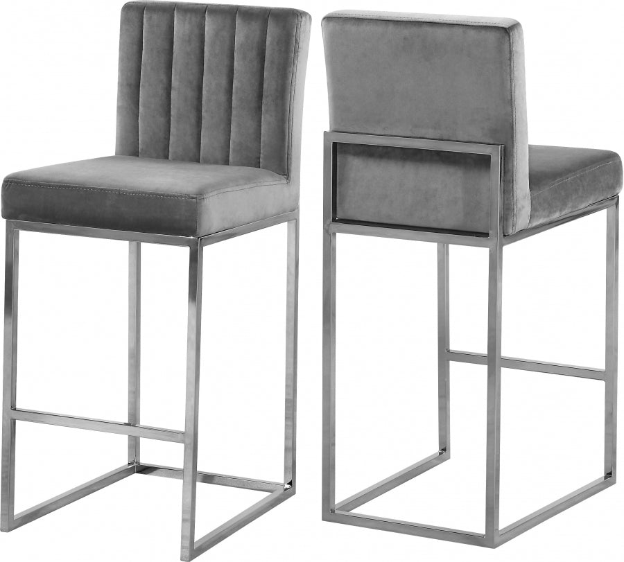 Tabouret de comptoir en velours Giselle