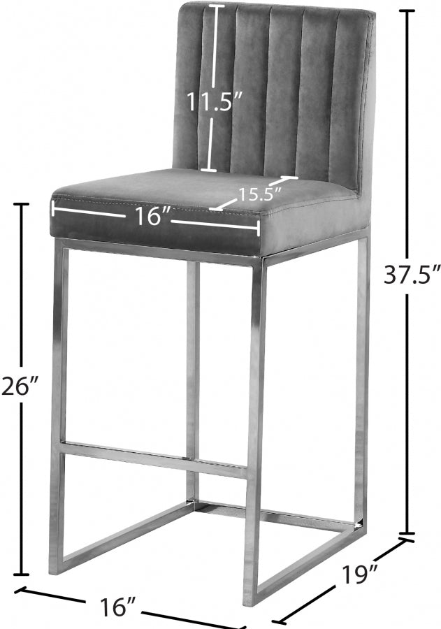 Tabouret de comptoir en velours Giselle