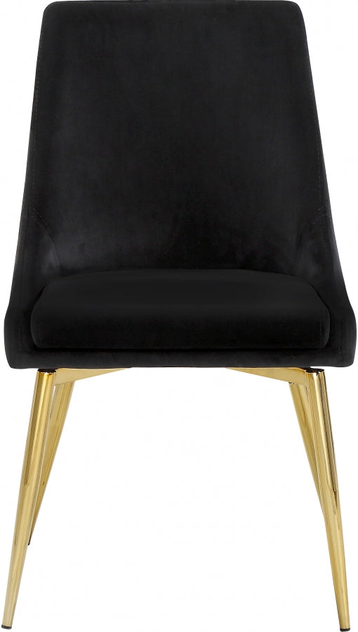 Chaise de salle à manger en velours Karina
