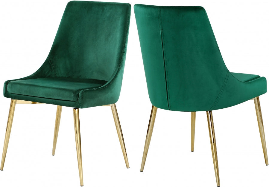 Chaise de salle à manger en velours Karina