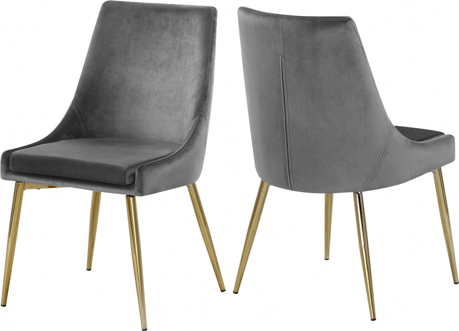 Chaise de salle à manger en velours Karina
