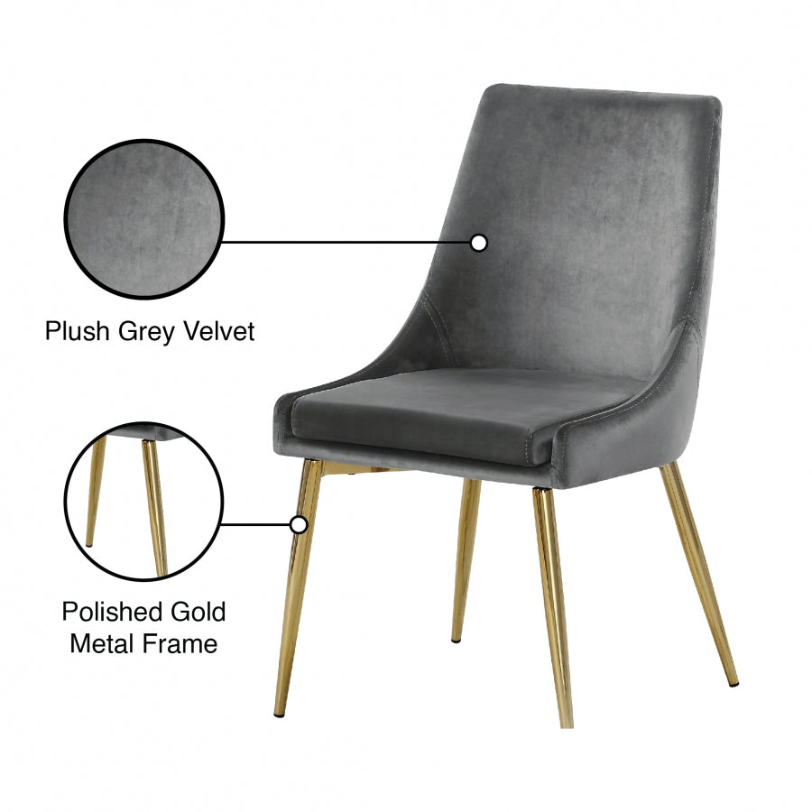 Chaise de salle à manger en velours Karina