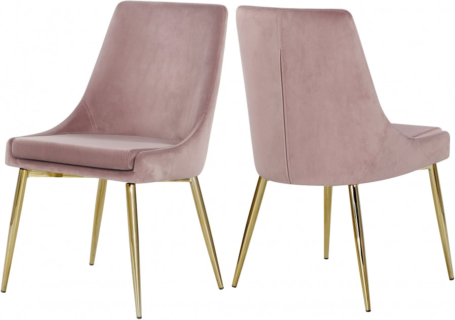 Chaise de salle à manger en velours Karina