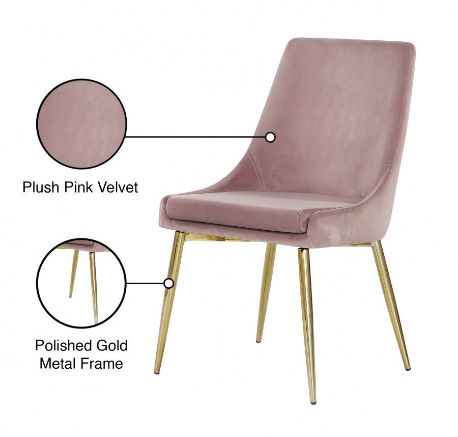 Chaise de salle à manger en velours Karina