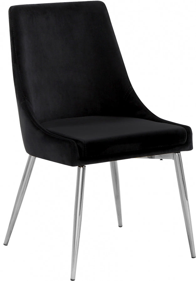 Chaise de salle à manger en velours Karina
