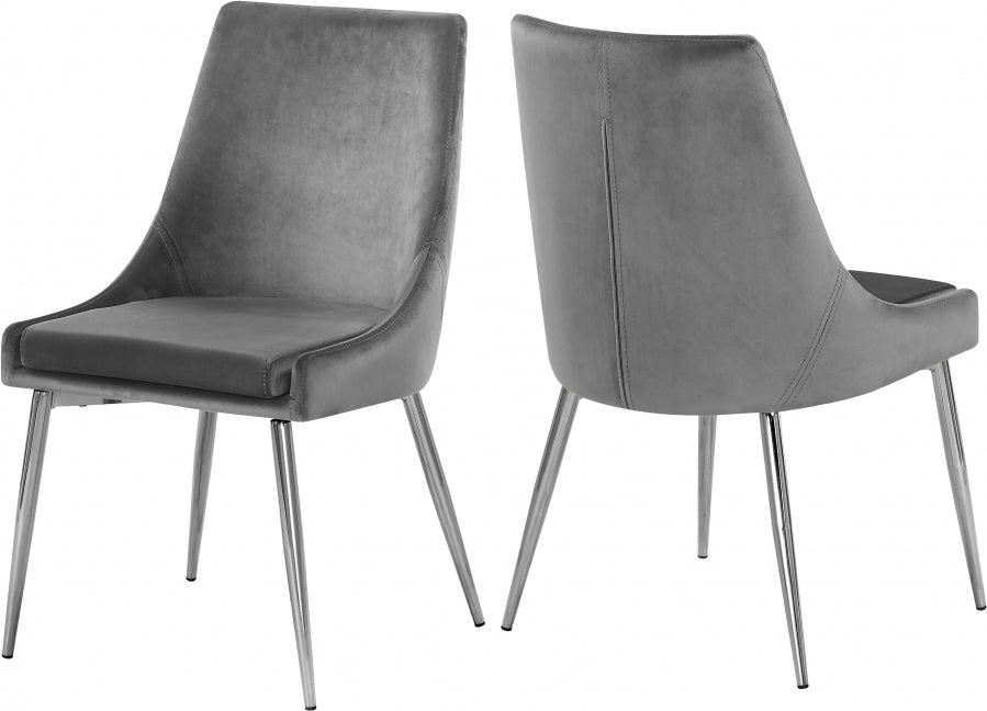 Chaise de salle à manger en velours Karina