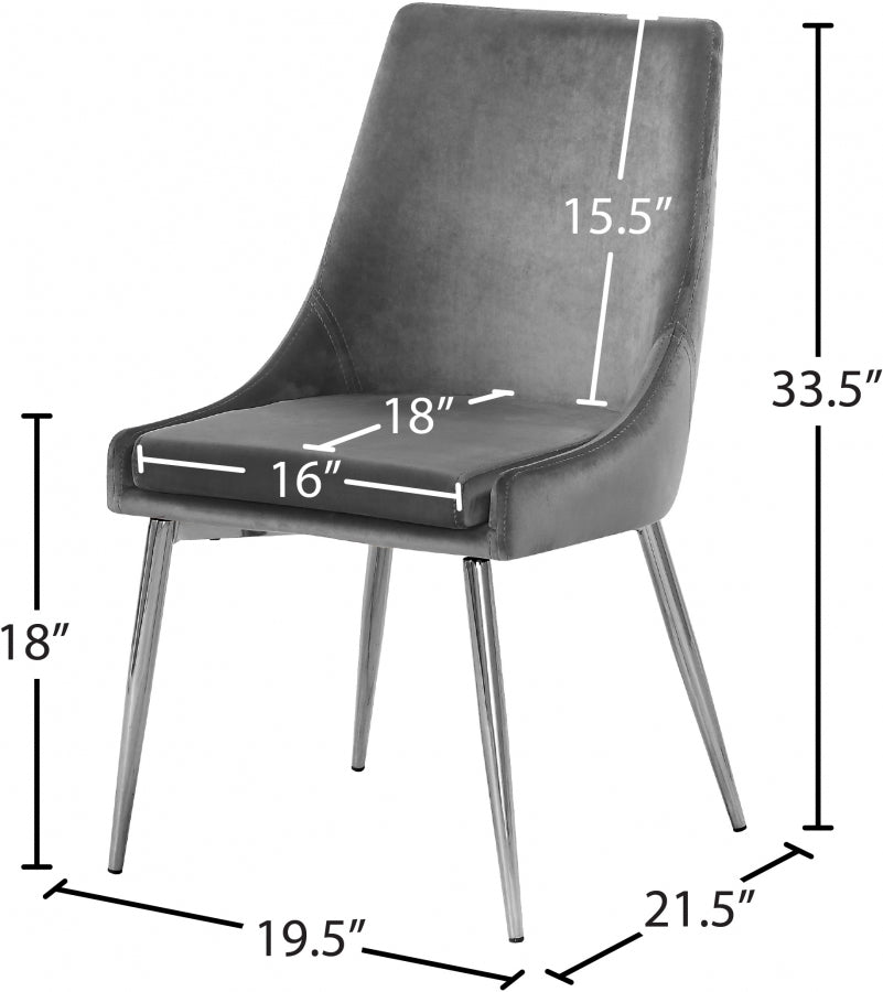 Chaise de salle à manger en velours Karina