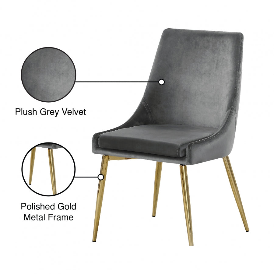 Chaise de salle à manger en velours Karina