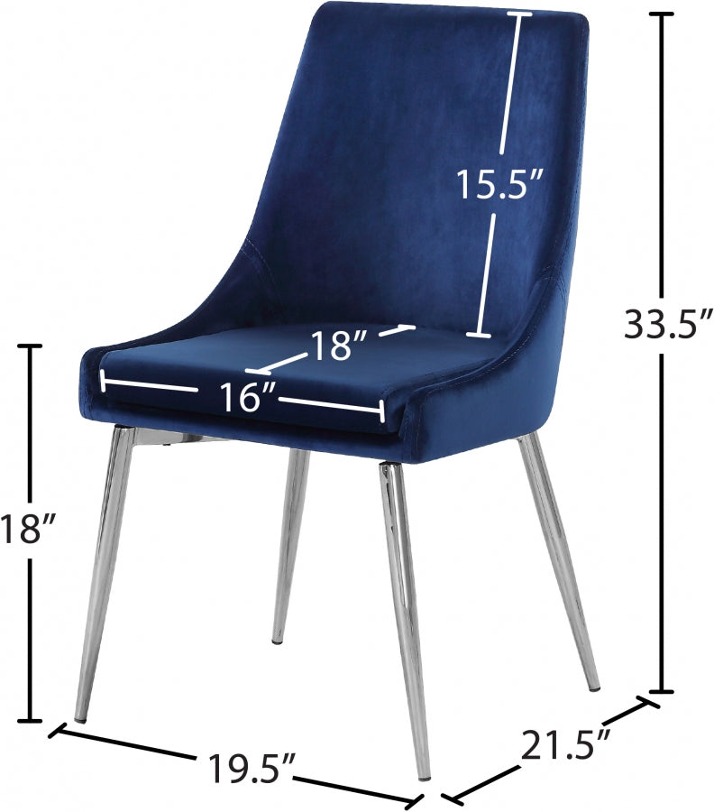 Chaise de salle à manger en velours Karina