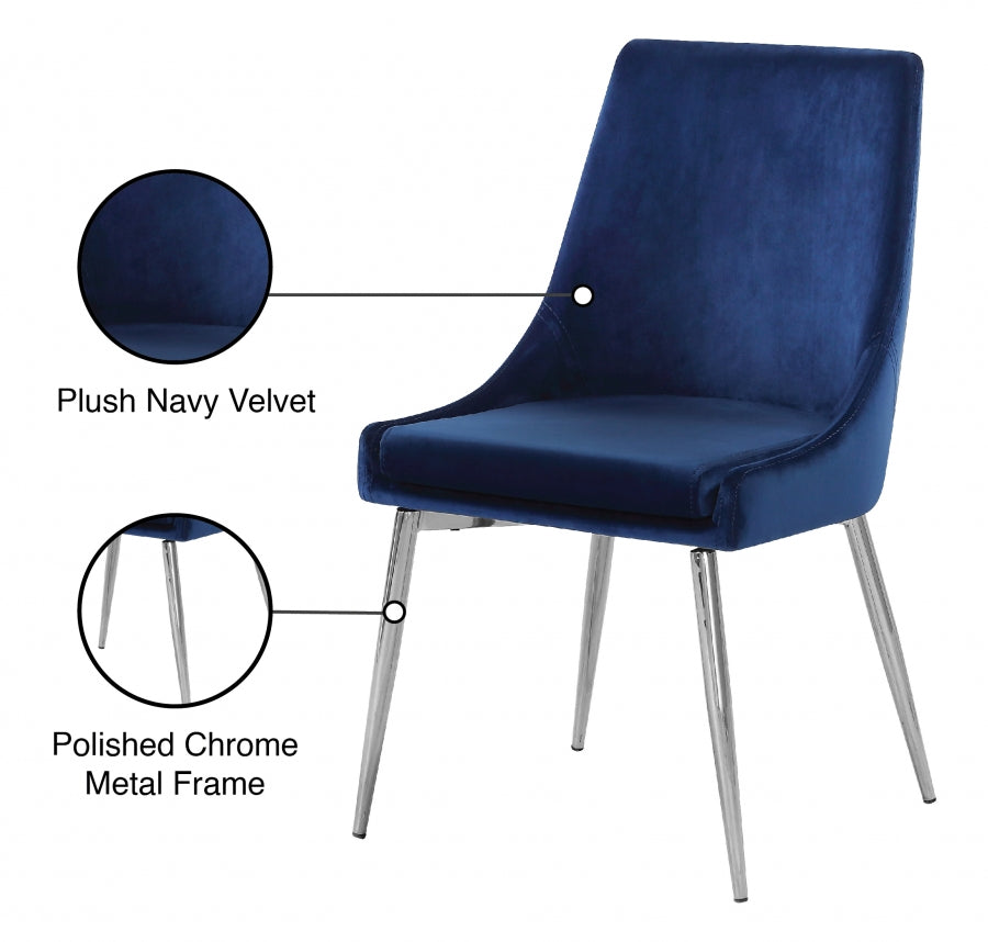 Chaise de salle à manger en velours Karina