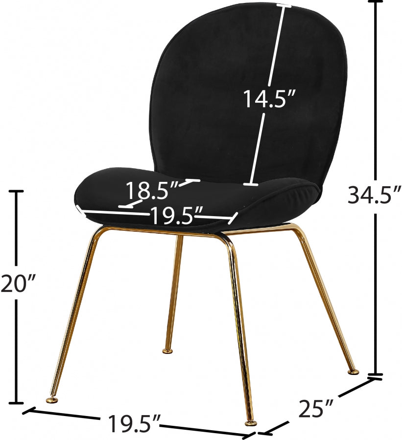 Chaise de salle à manger en velours Paris