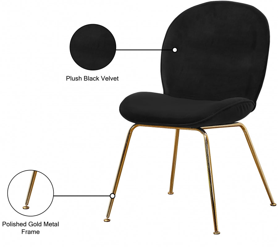 Chaise de salle à manger en velours Paris
