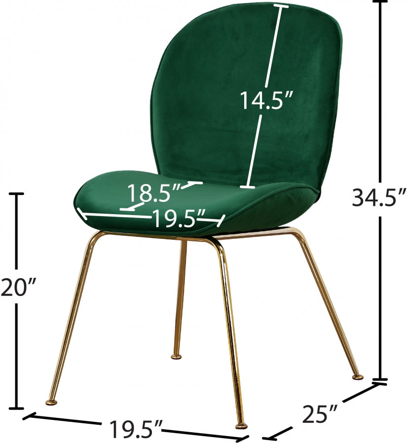 Chaise de salle à manger en velours Paris