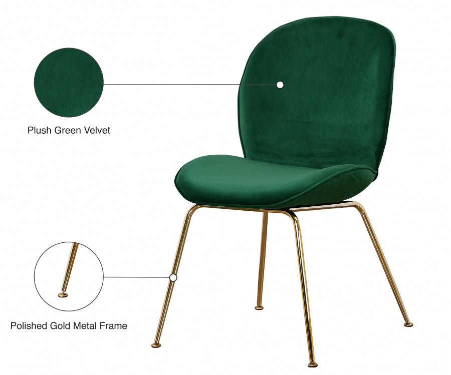 Chaise de salle à manger en velours Paris