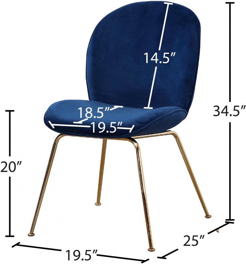 Chaise de salle à manger en velours Paris
