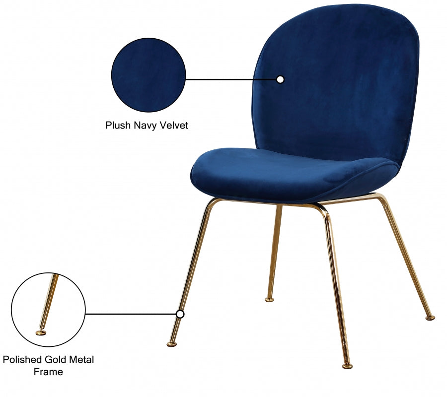 Chaise de salle à manger en velours Paris