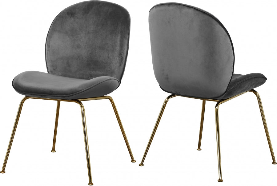 Chaise de salle à manger en velours Paris