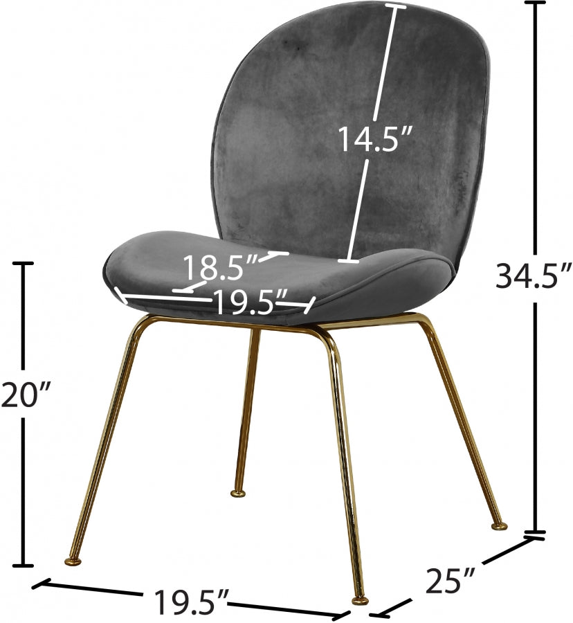 Chaise de salle à manger en velours Paris