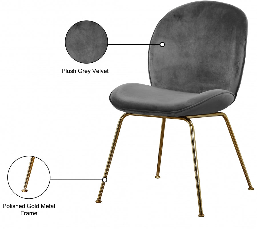Chaise de salle à manger en velours Paris