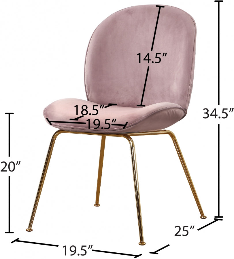 Chaise de salle à manger en velours Paris