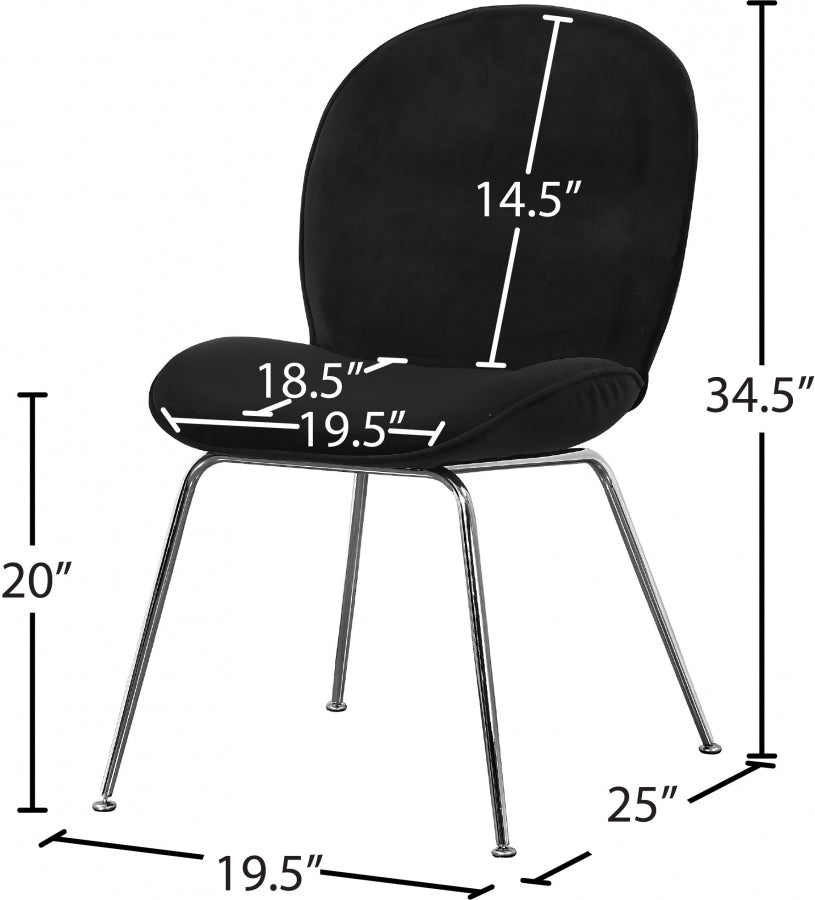 Chaise de salle à manger en velours Paris