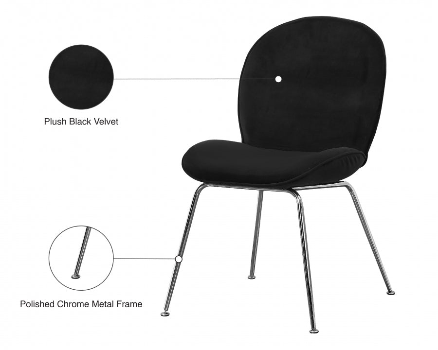 Chaise de salle à manger en velours Paris