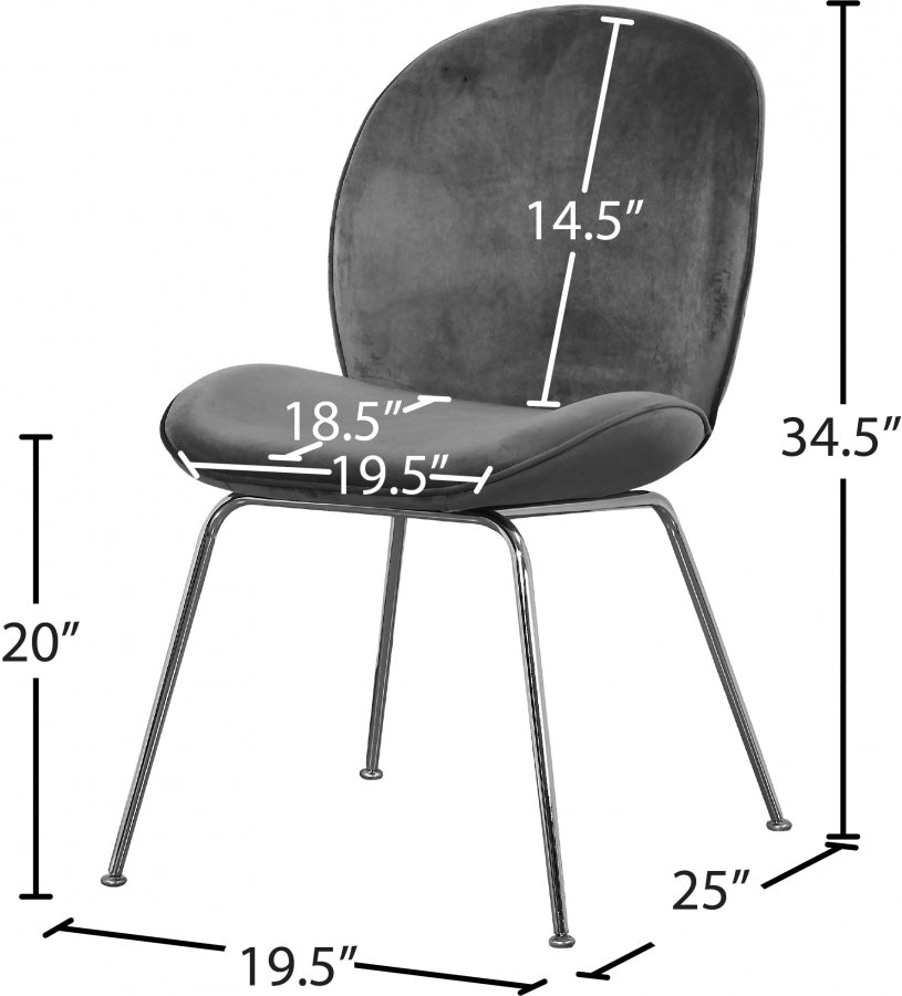 Chaise de salle à manger en velours Paris