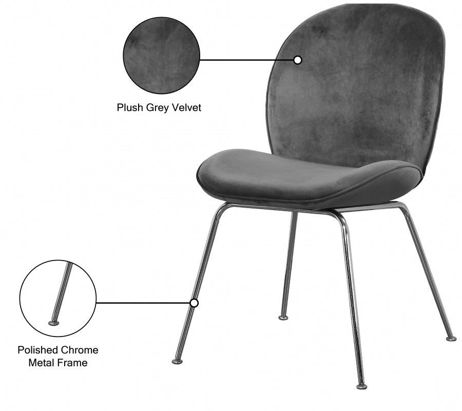 Chaise de salle à manger en velours Paris