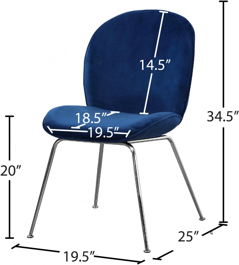 Chaise de salle à manger en velours Paris