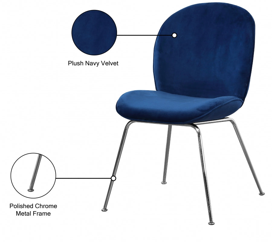Chaise de salle à manger en velours Paris