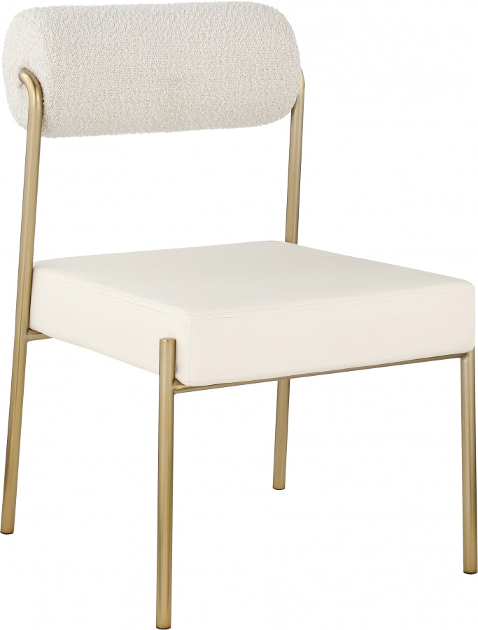 Chaise de salle à manger Carly en tissu bouclé