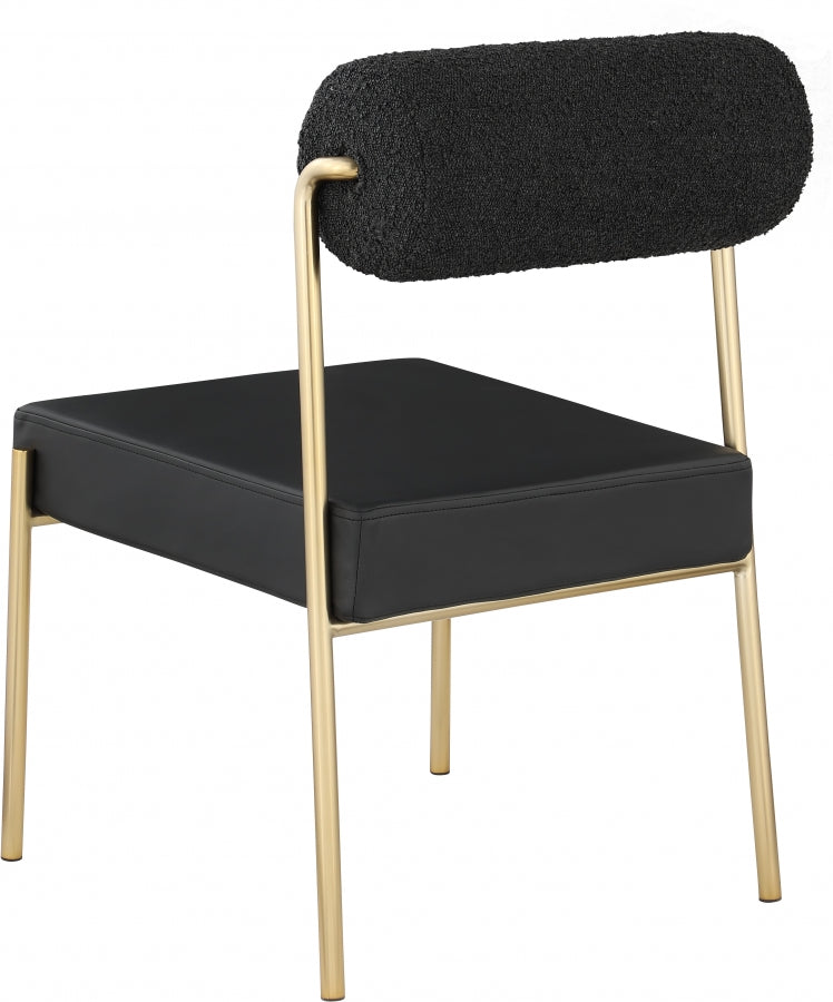 Chaise de salle à manger Carly en tissu bouclé